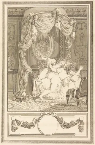 La raclee avec des roses (The Thrashing with Roses), by Antoine Cosme Giraud, ink, 1810