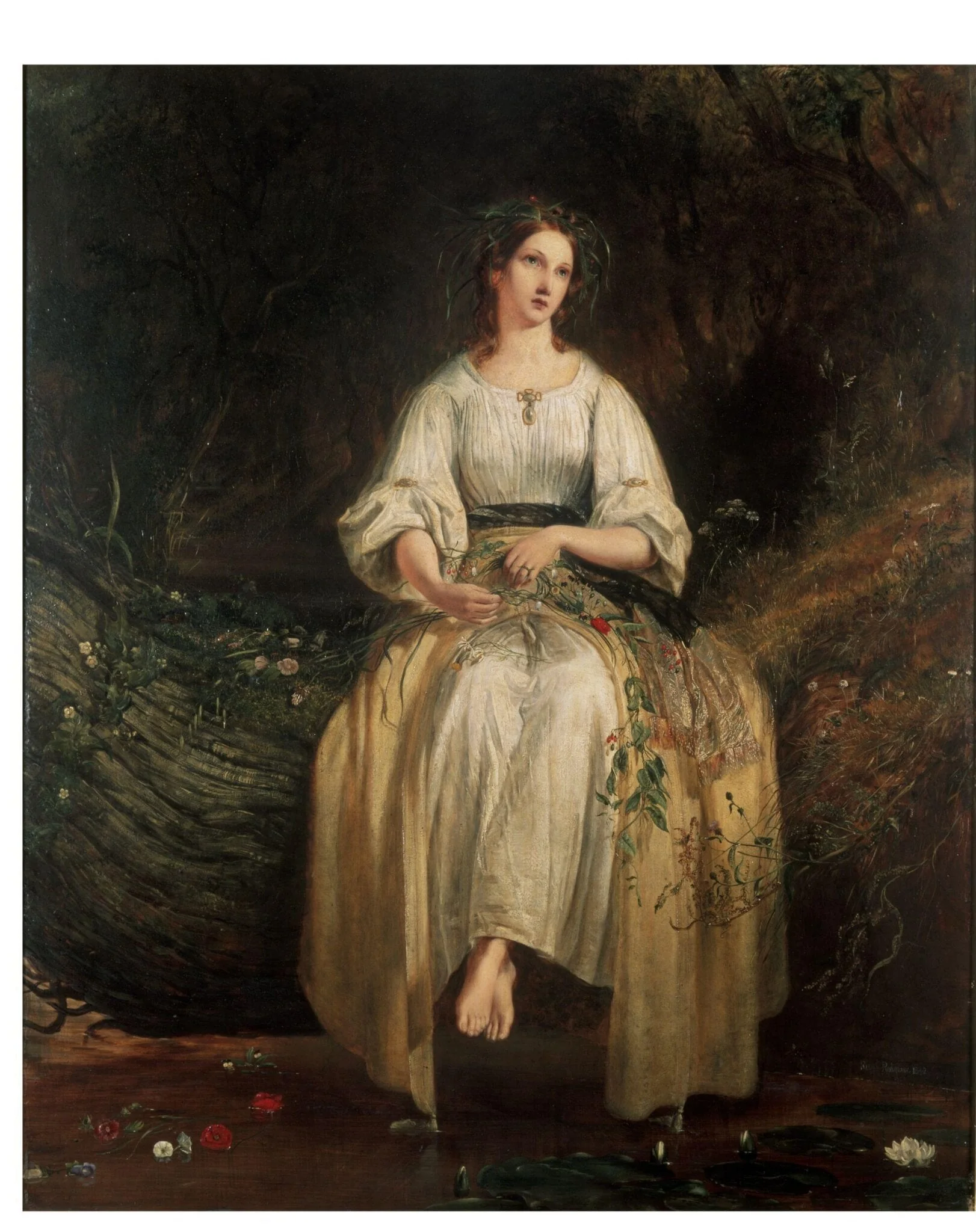 Ophelia Weaving Her Garlands, detail