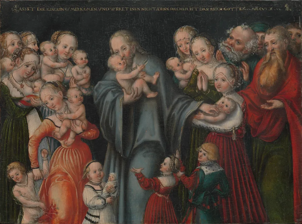 Christ Blessing the Children, by Lucas Cranach the Younger, oil, 1547