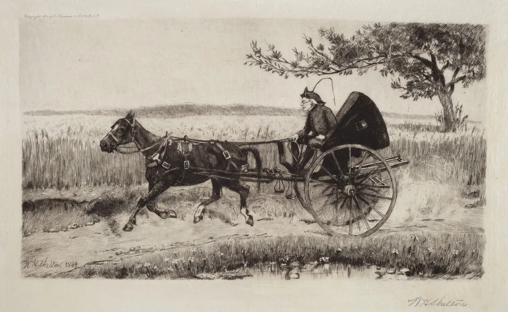 The One Hoss Shay, by William Henry Shelton, ink, 1884