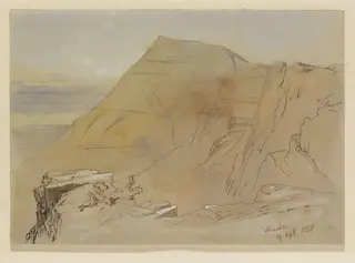Masada, by Edward Lear, watercolor, 1858