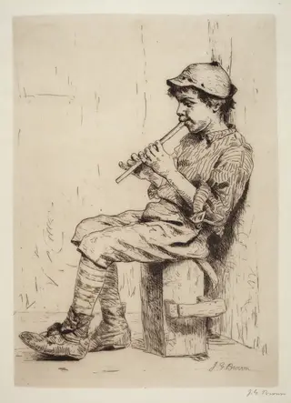 Business Neglected, by John George Brown, ink, 1884