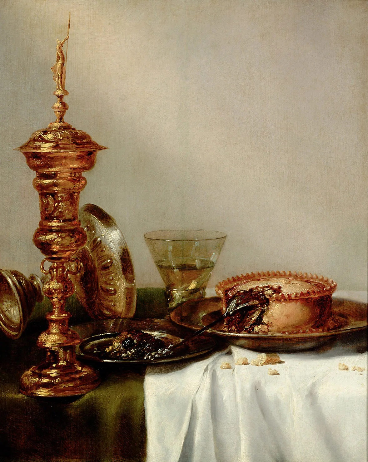 Frühstücksstilleben mit Deckelpokal, detail