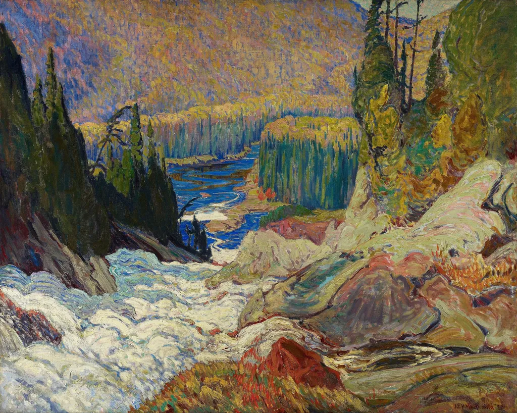 Falls, Montreal River, by J. E. H. MacDonald, oil, 1920