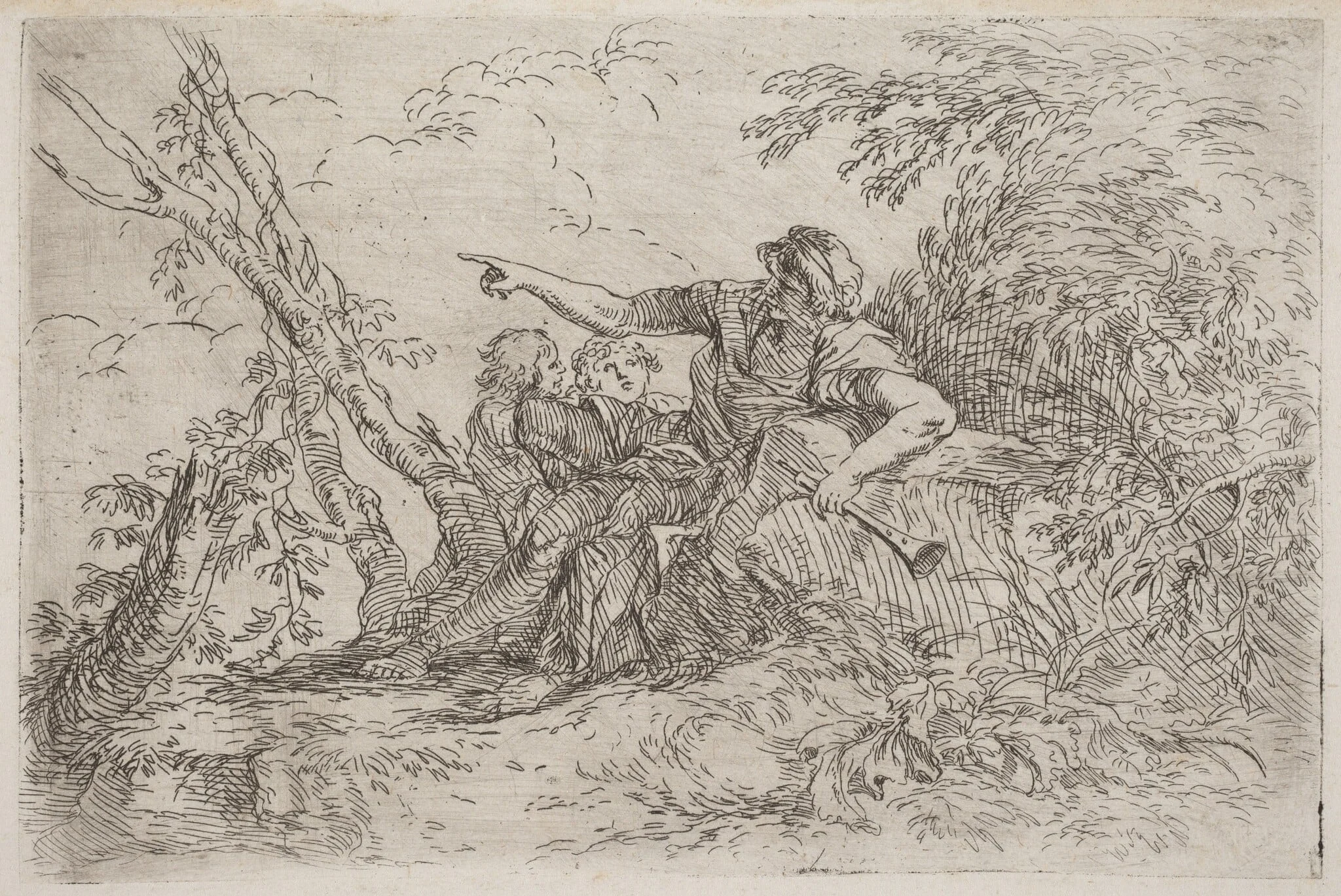 Shepherd in a Landscape, detail