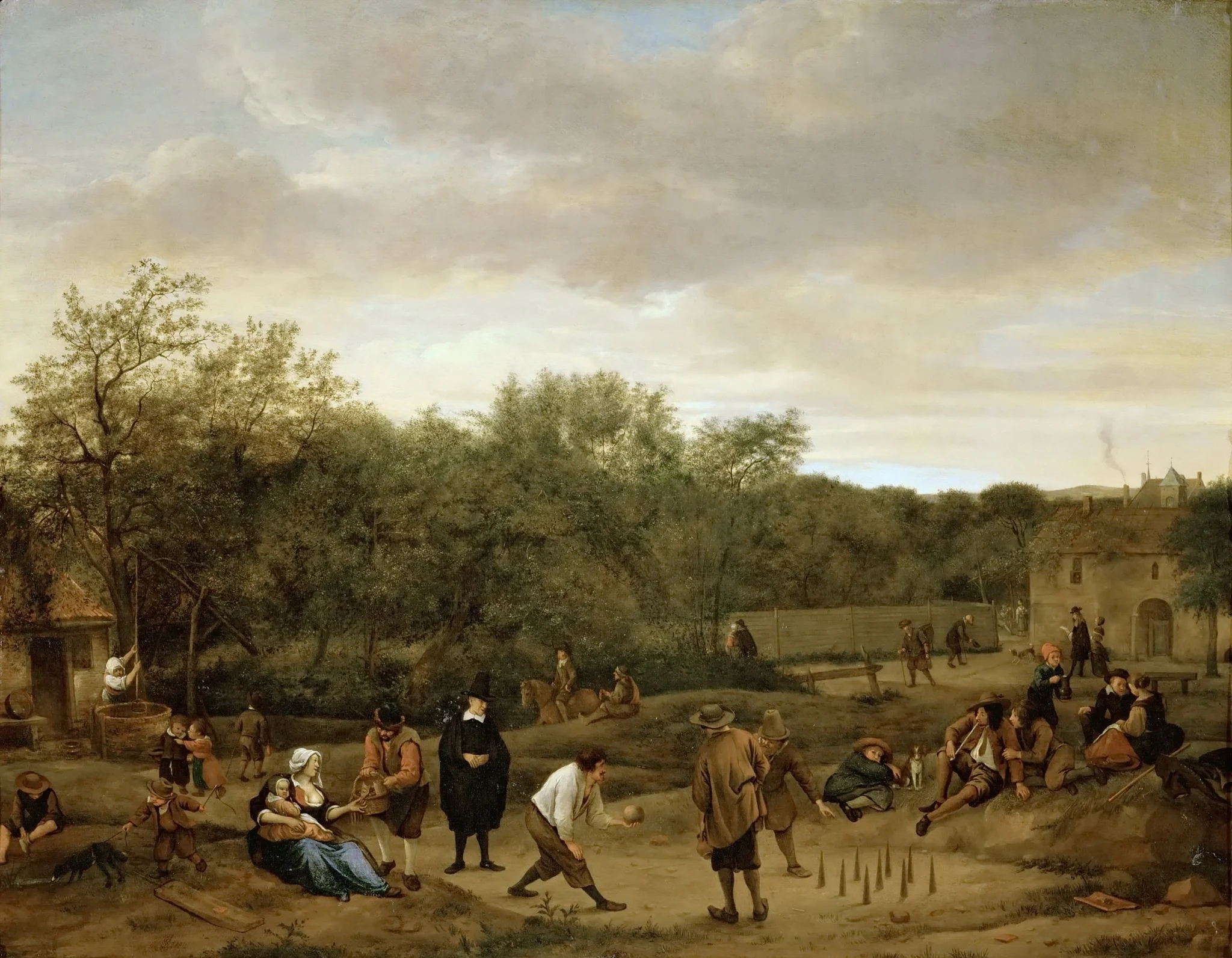 Peasants playing Skittles, detail