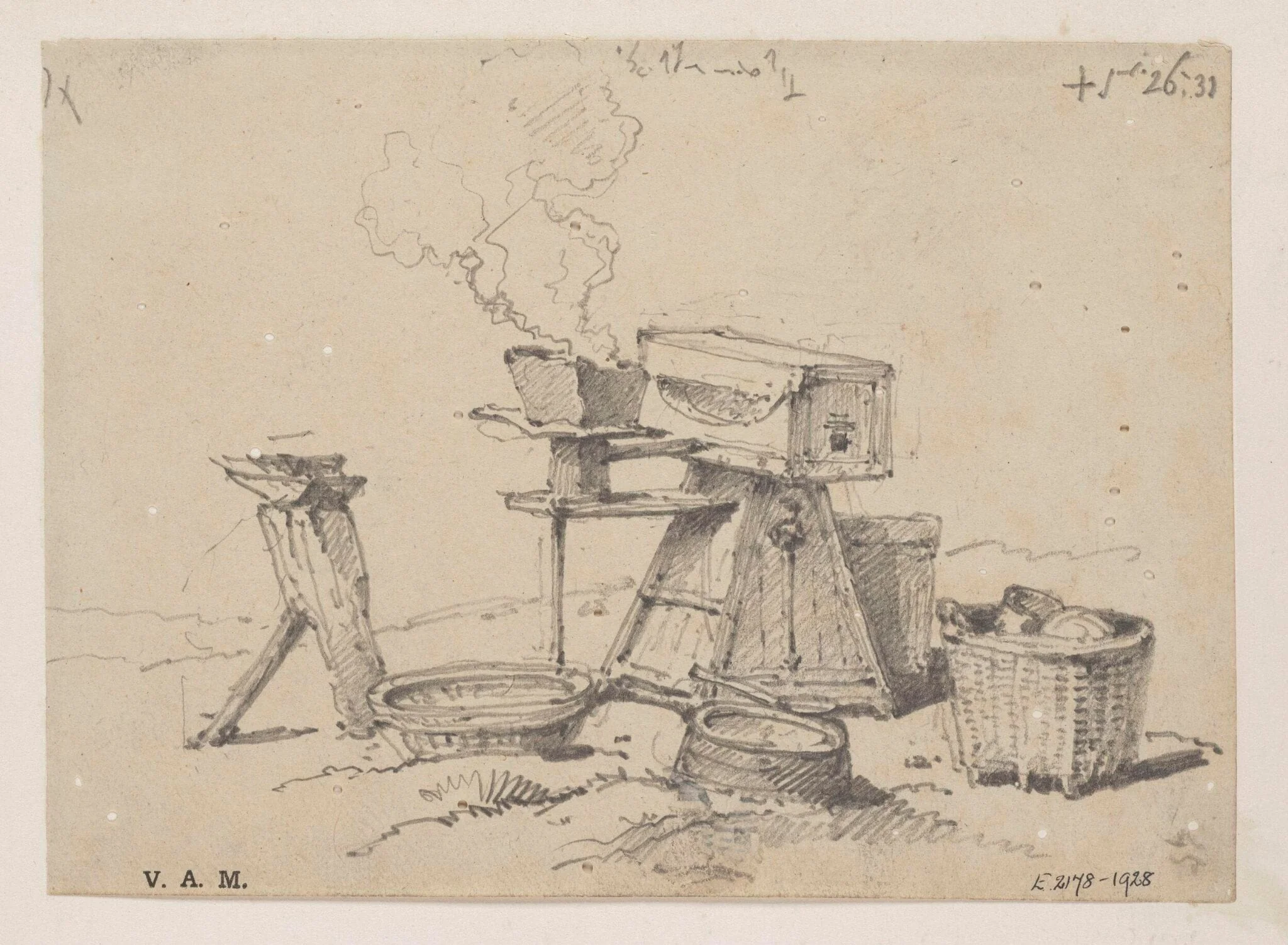 A Chinese blacksmith's equipment, detail