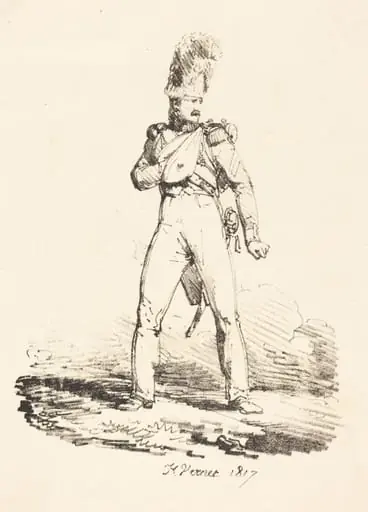 Grenadier, by Horace Vernet, ink, 1817