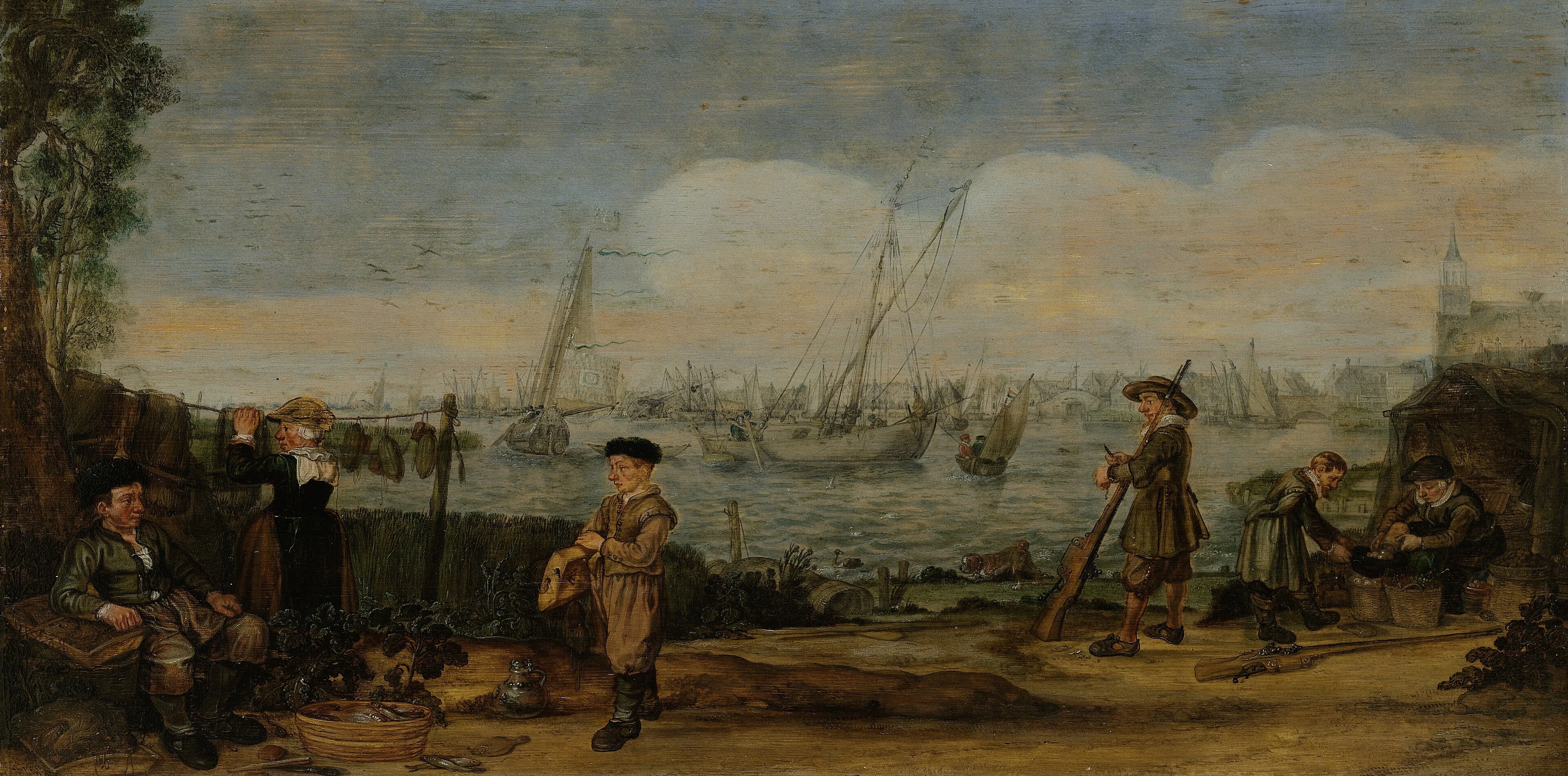 Fishermen and hunters, detail
