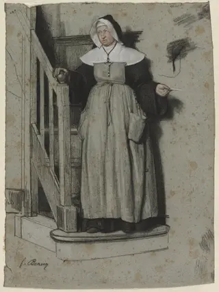 The Letter of Admission, Interior of a Convent, by François Bonvin, 1867