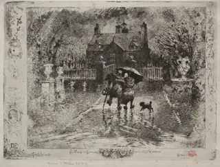 The Country Neighbors, by Félix-Hilaire Buhot, 1880