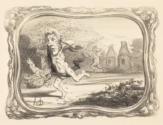 Les Curieux Punis, by Honoré Daumier, ink, 1851