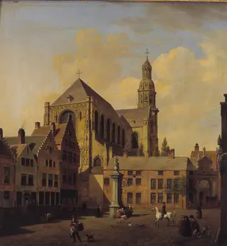 Schapen in een stal, genaamd 'Tehuis', by Dirk van Lokhorst, oil, 1888