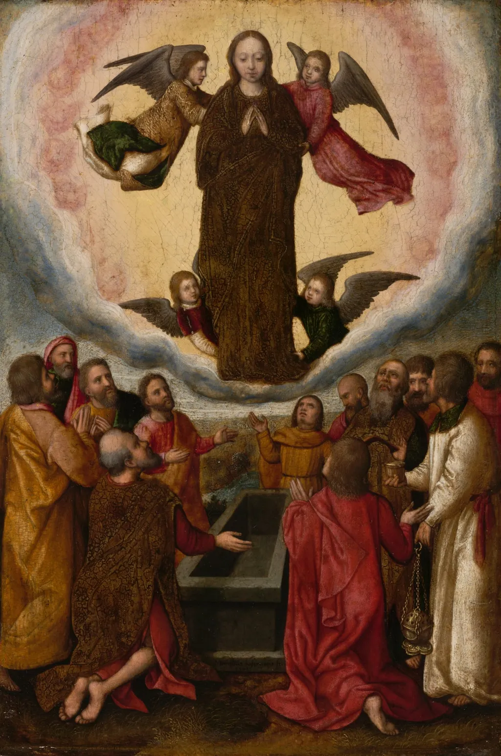 Assumption of the Virgin, by Marcellus Coffermans, oil, 1550