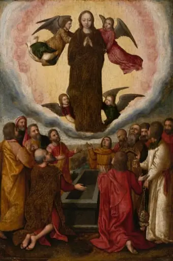 Assumption of the Virgin, by Marcellus Coffermans, oil, 1550