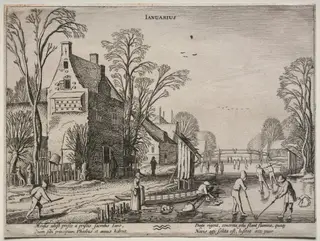 The Twelve Months:  January, by Velde, Jan van de, II, 1613