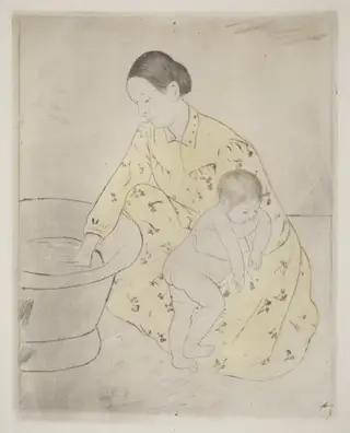 The Bath, by Mary Cassatt, ink, 1890