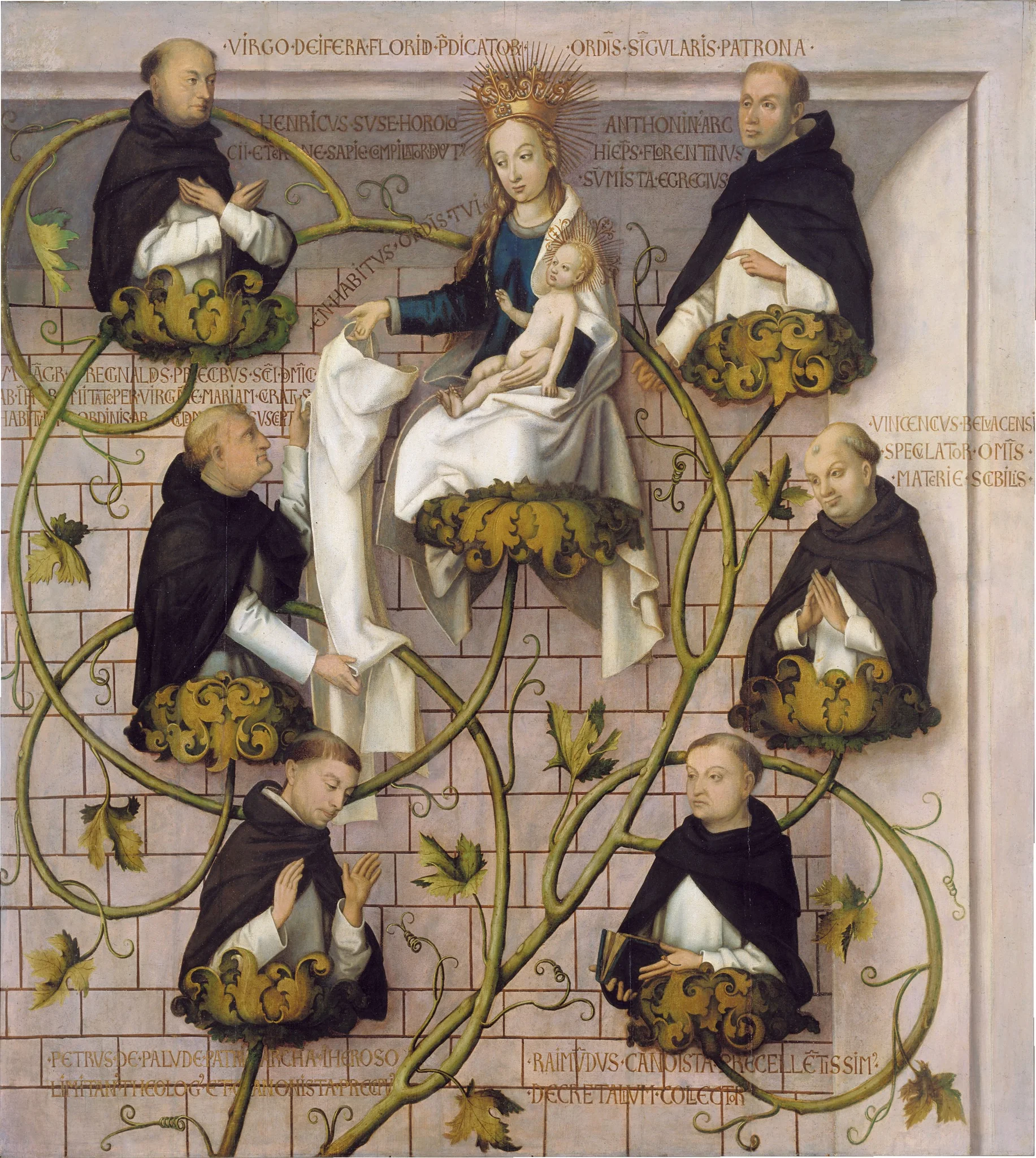 Frankfurt Dominican Altarpiece: Lineage of the Dominican Order (upper part), detail