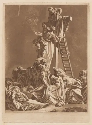 Descent from the Cross, by François-Philippe Charpentier, ink, 1764