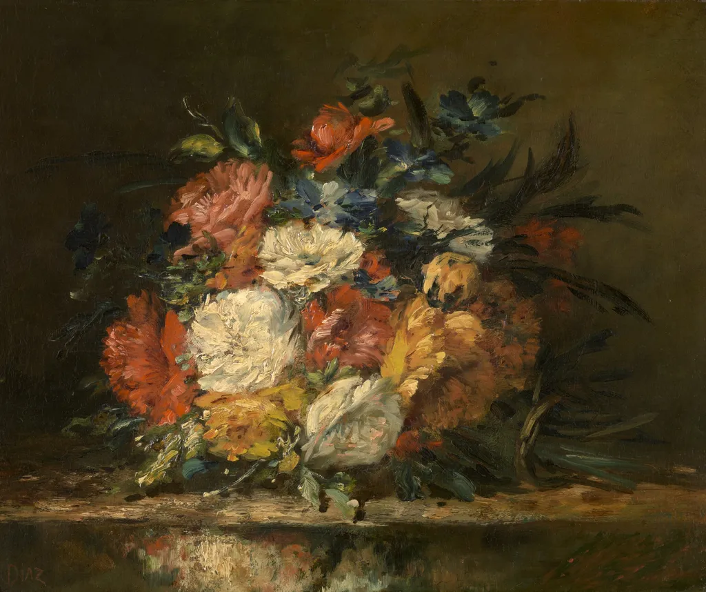 Bloemen, by Narcisse Virgilio Díaz, oil, 1851