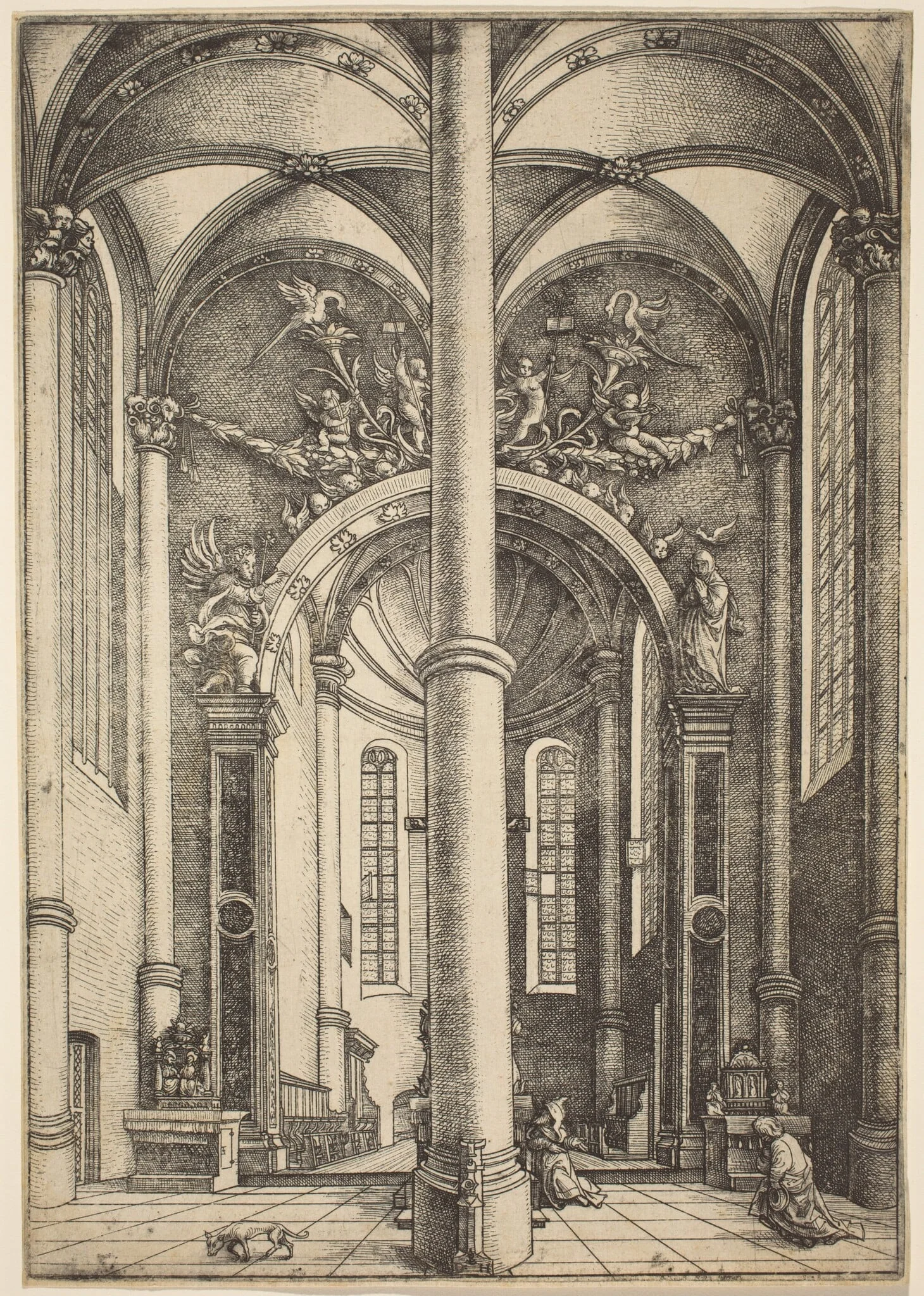 Interior of the Church of Saint Katherine with Parable of the Pharisee and the Publican, detail