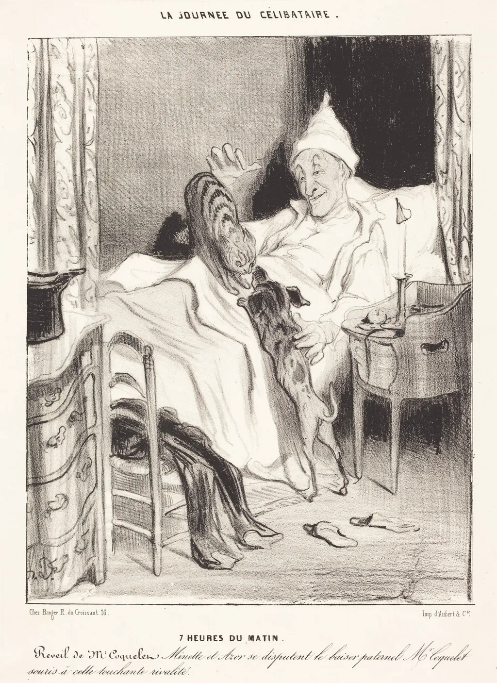 7 heures du matin, by Honoré Daumier, crayon, 1839