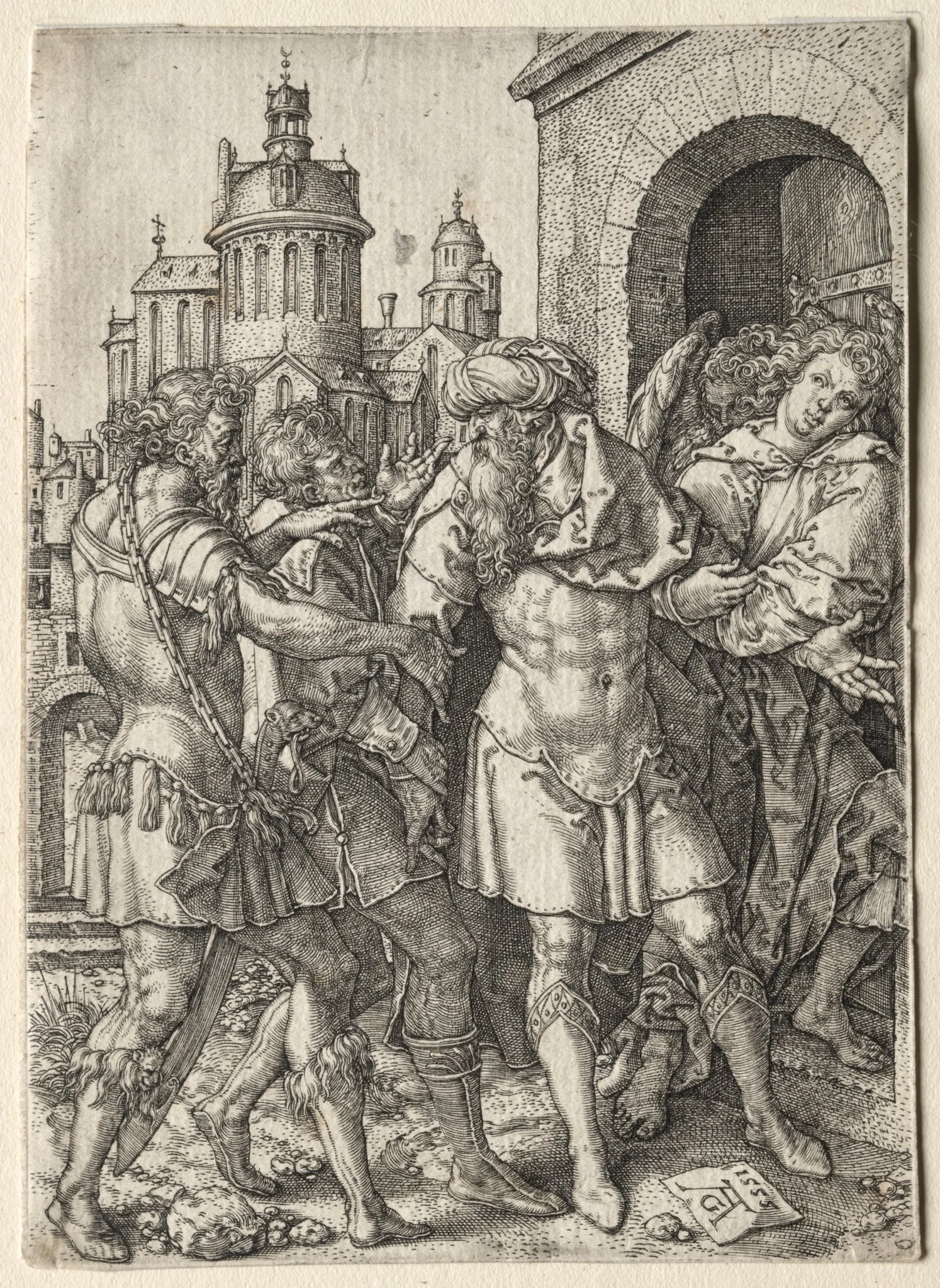 The Story of Lot: Lot Prevents the Sodomites from Violence, detail