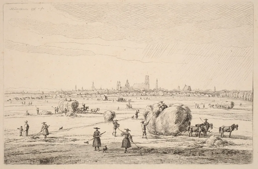 München (Munich), by Wilhelm von Kobell, ink, 1818