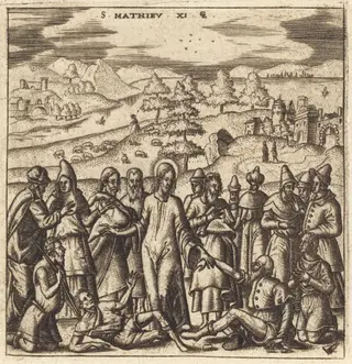 Christ Healing the Sick, by Léonard Gaultier, ink, 1578