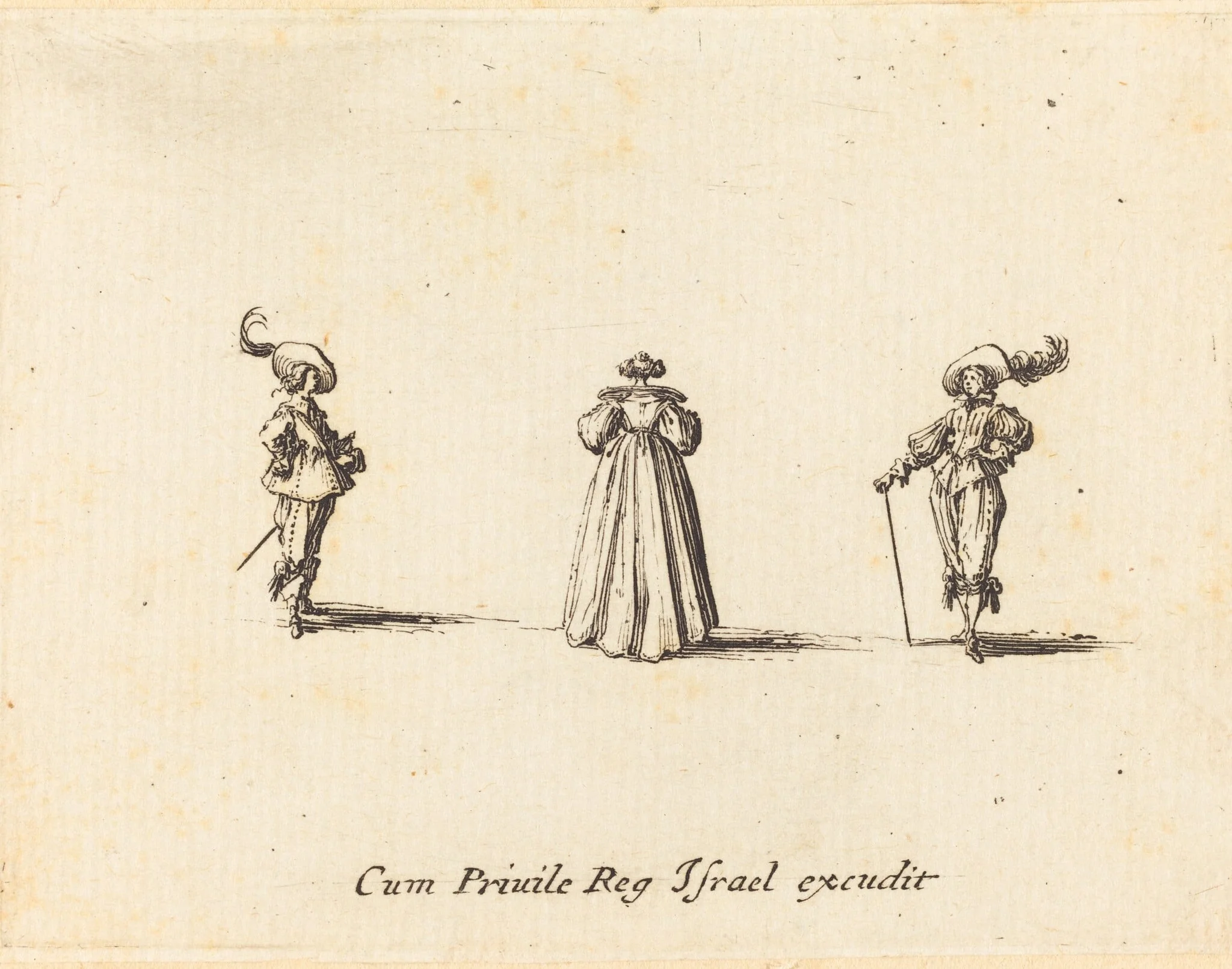 Lady Seen from Behind, and Two Gentlemen, detail