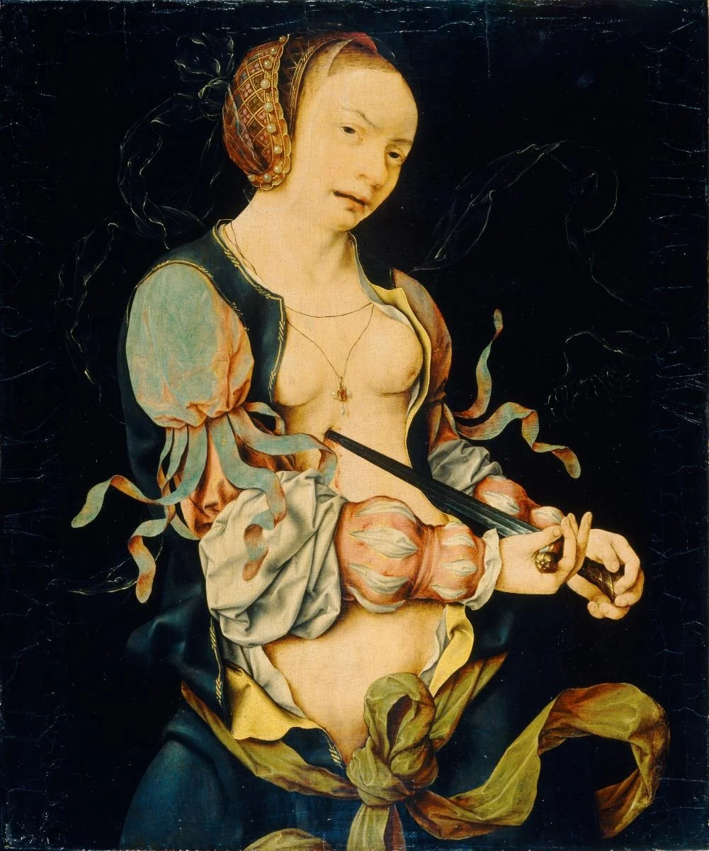 Der Selbstmord der Lucretia, detail