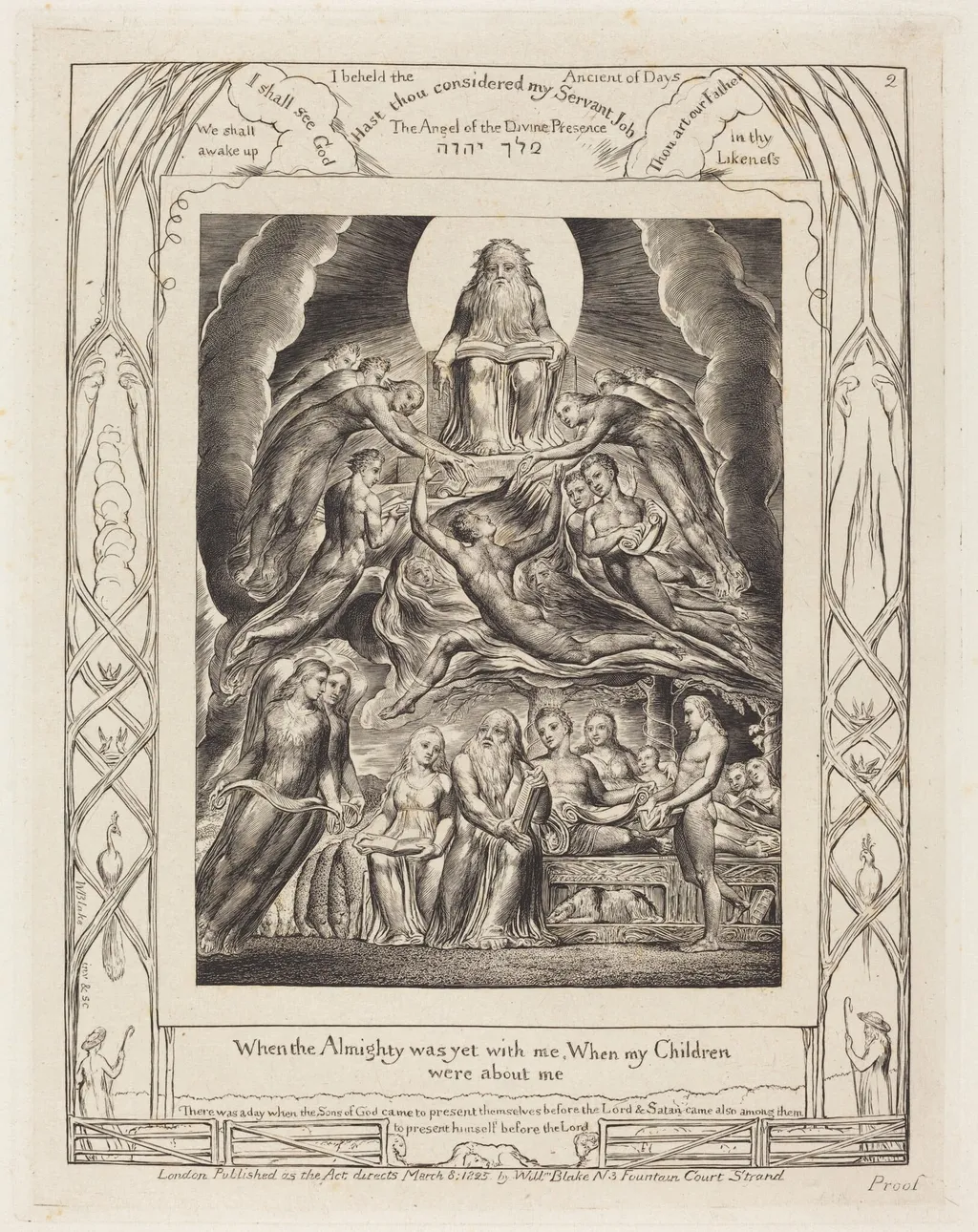 Satan Before the Throne of God, by William Blake, ink, 1825
