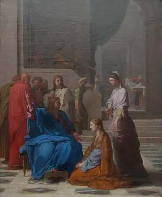 Christ in the House of Mary and Martha, by Eustache Le Sueur, oil, 1650