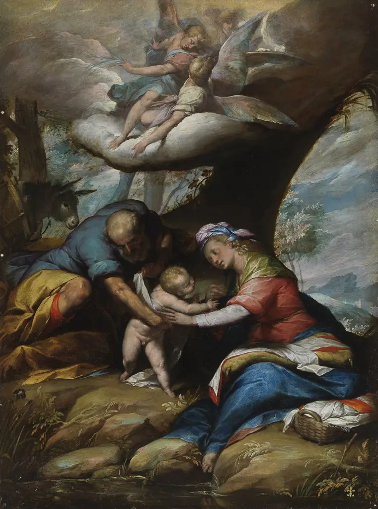 Rest on the Flight into Egypt, by Giovanni Battista Crespi, oil, 1598