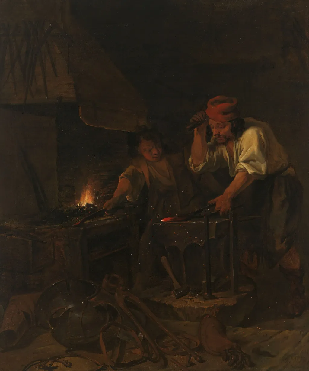 The armorer, by Gabriel Metsu, oil, 1650