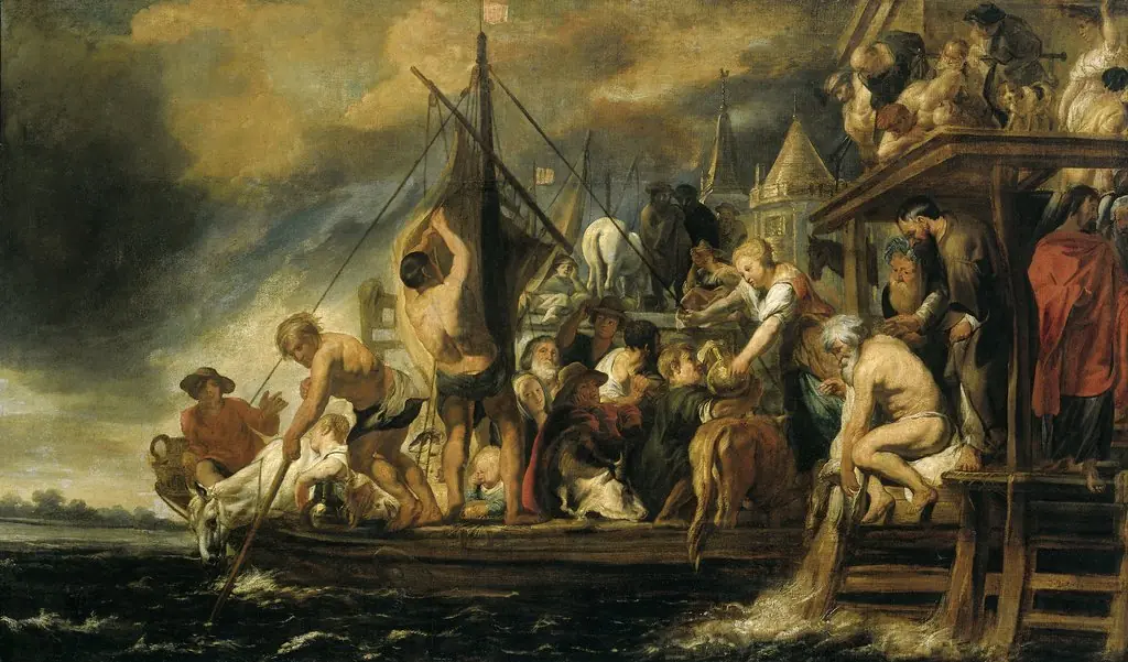 The Tribute Money - Peter Finding the Silver Coin in the Mouth of the Fish, by Jacob Jordaens, oil, 1637