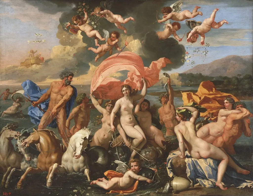 The Birth of Venus, by Nicolas Poussin, oil, 1635
