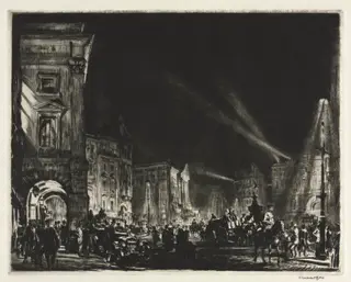 Picadilly Circus, by Muirhead Bone, 1915