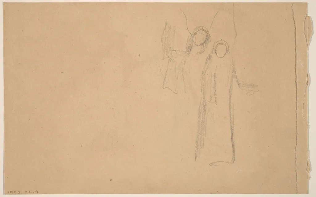 Study of Figures [verso], by Charles Sprague Pearce, graphite, 1894