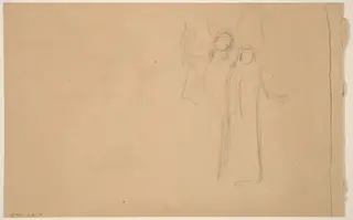 Study of Figures [verso], by Charles Sprague Pearce, graphite, 1894