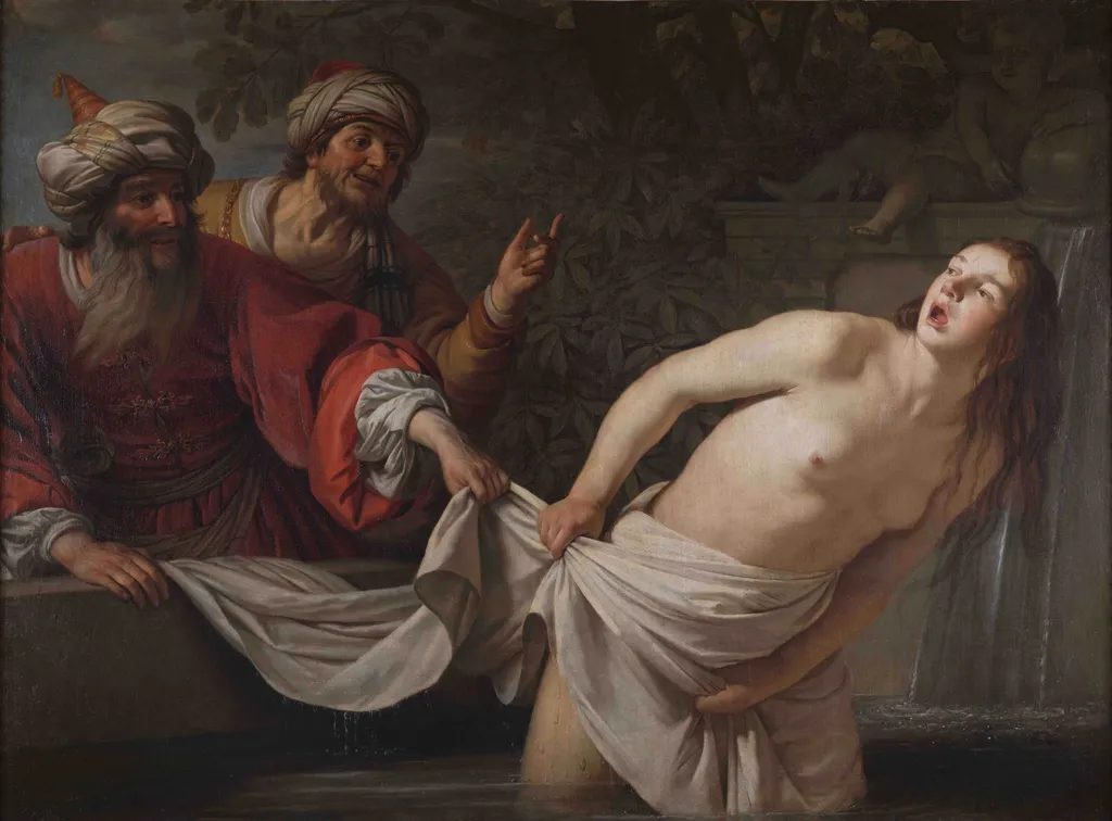 Susanna harassed by the Elders (Daniel 13:1-63), by Gerard van Honthorst, oil, 1655