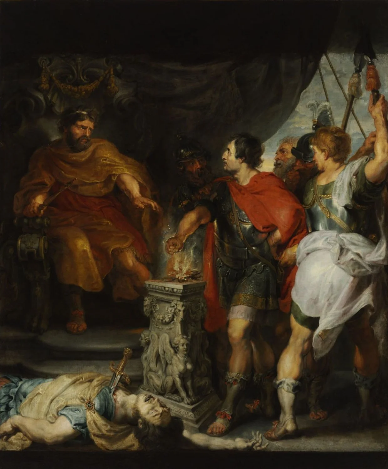 Mucius Scaevola before Lars Porsenna, detail
