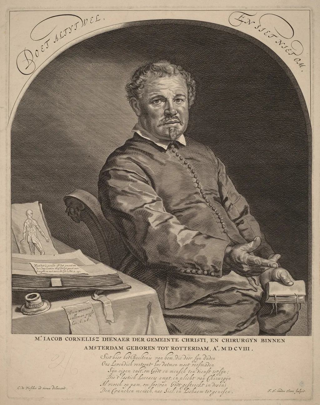 Jacob Cornelius, by Frederik Hendrik van den Hove, ink, 1663