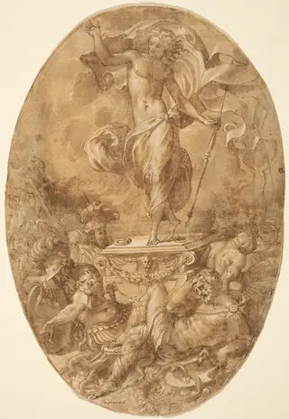 The Resurrection, by Francesco Salviati, ink, 1546