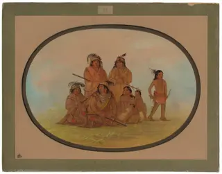 Seminolee Indians, Prisoners at Fort Moultrie, by George Catlin, oil, 1865