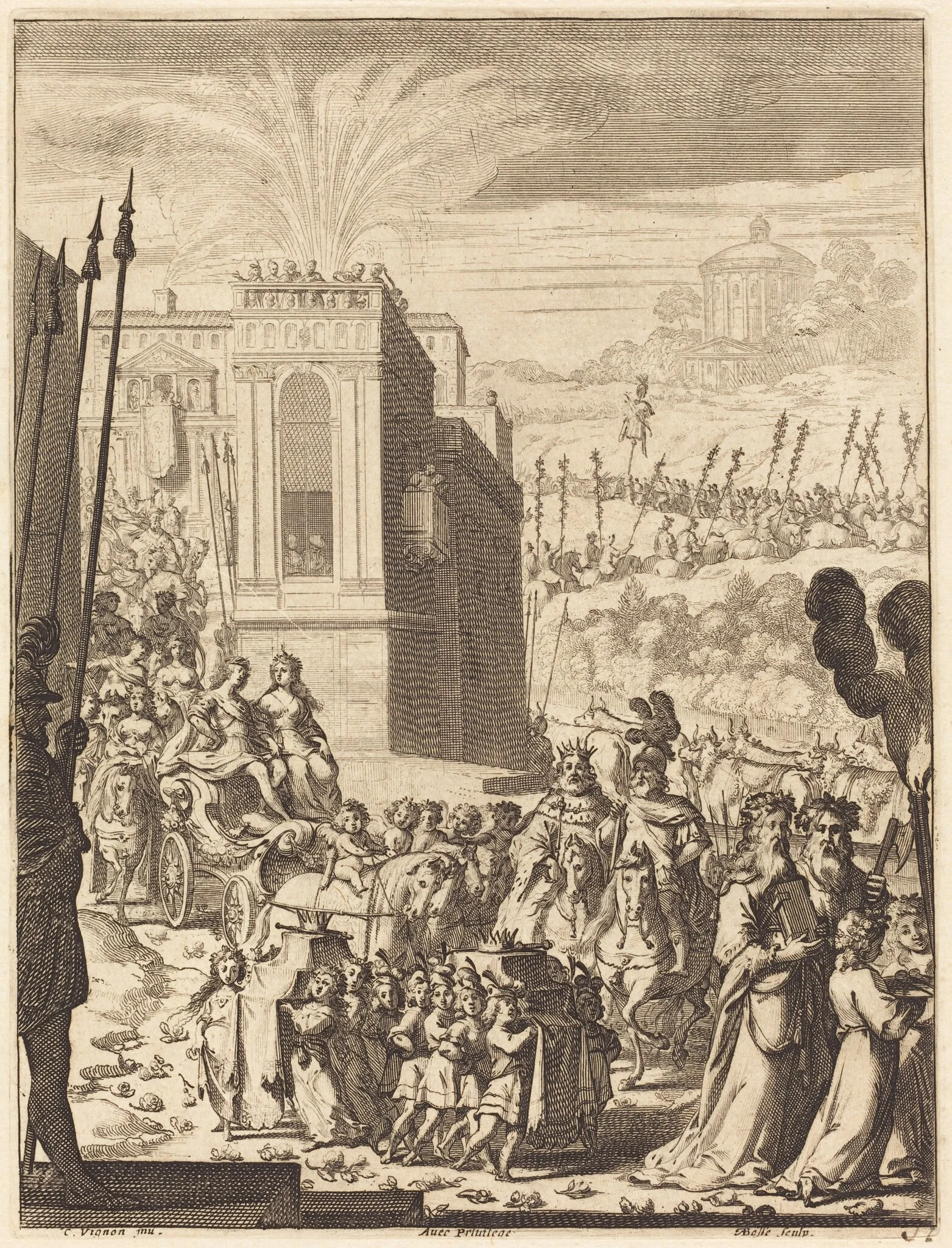 Illustration to Jean Desmarets' "L'Ariane", detail