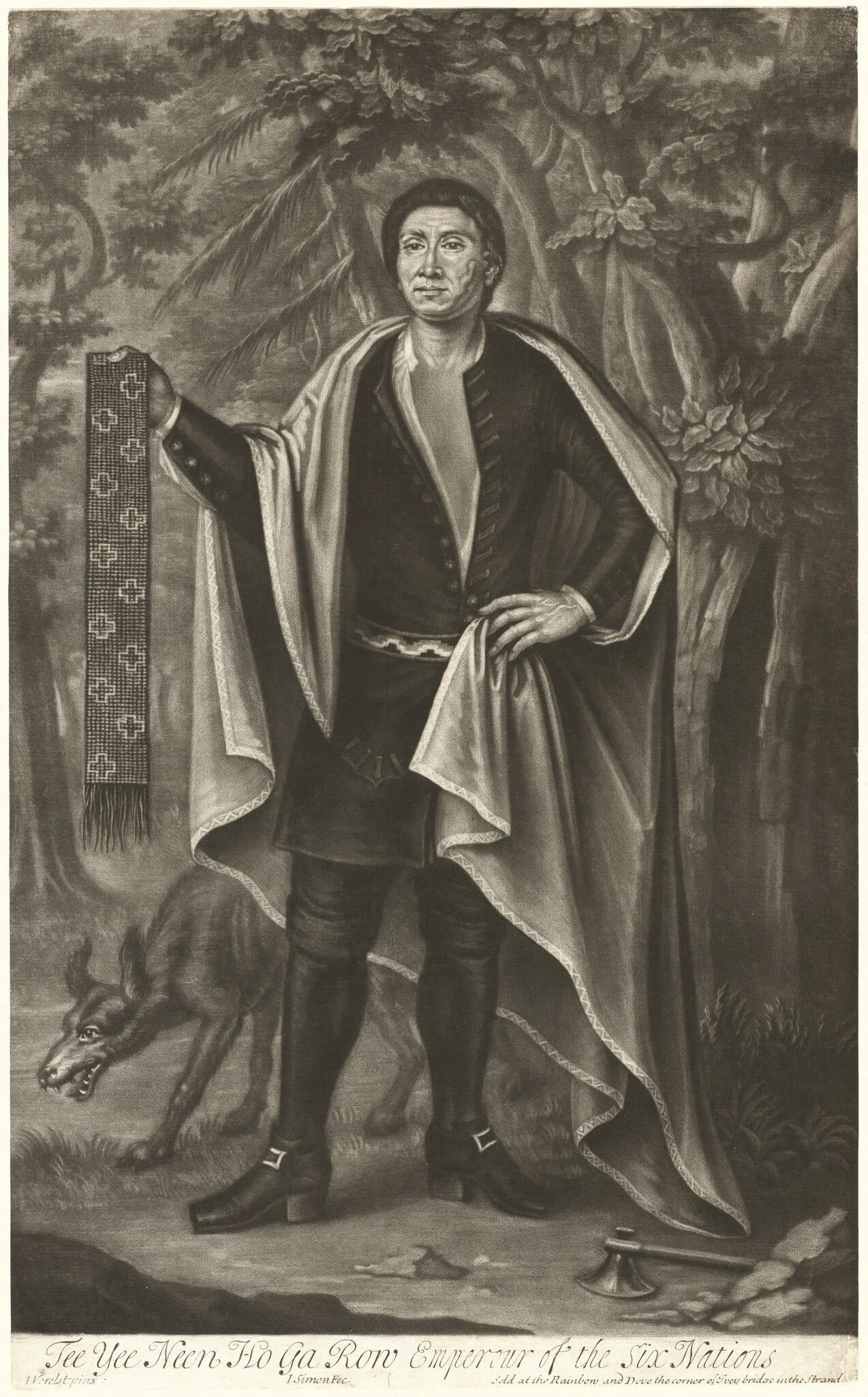 Tee Yee Neen Ho Ga Row, Emperor of the Six Nations, detail