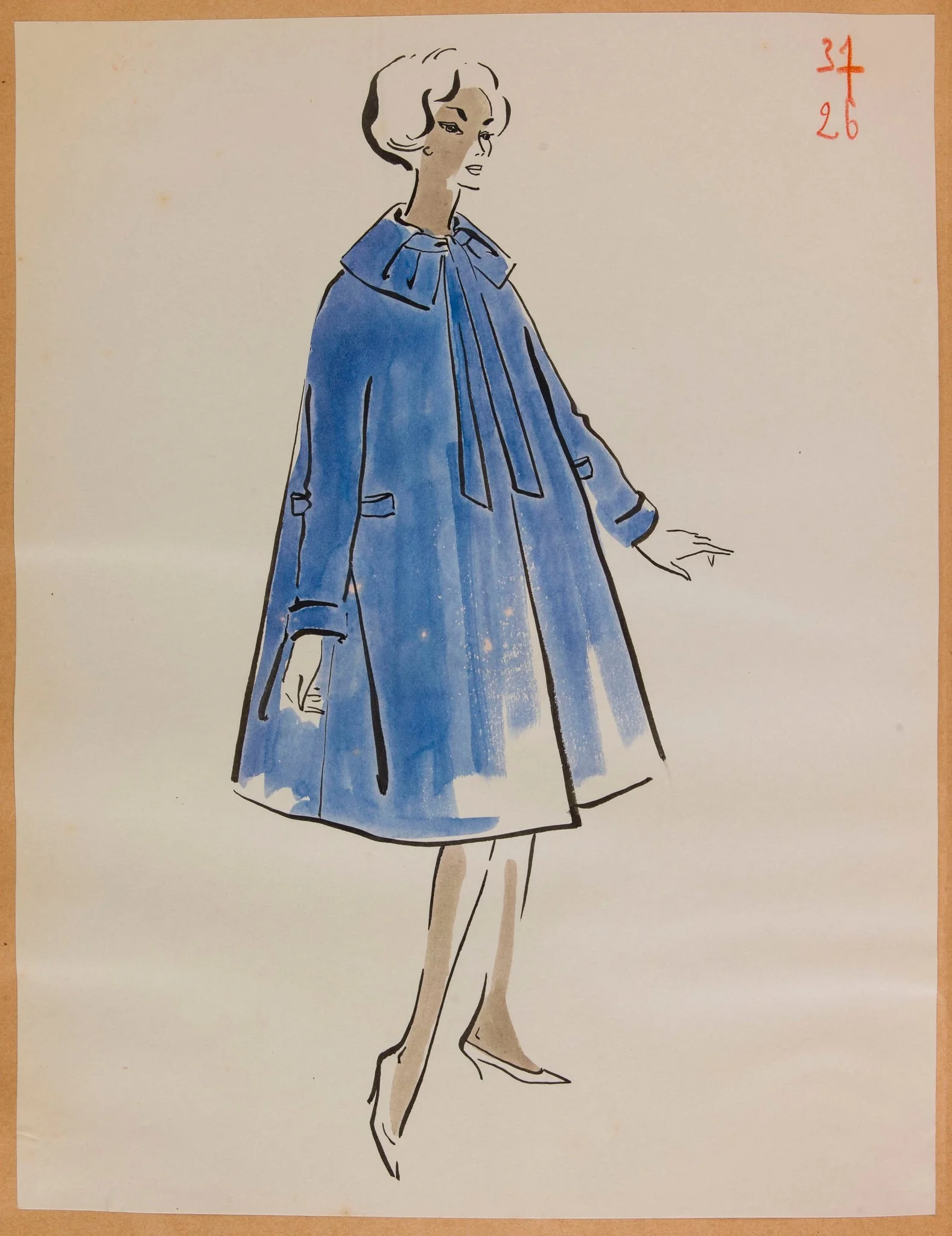 Manteau ample bleu, detail