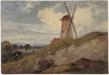 A Windmill; Woodland Glade (on reverse), detail