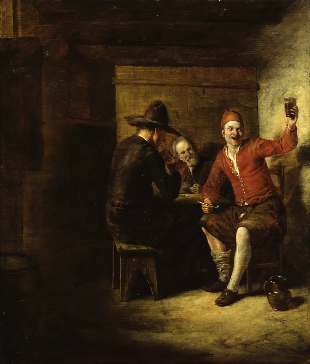 The Merry Drinker, by Pieter de Hooch, oil, 1650